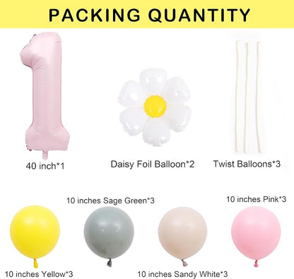 Daisy 1st Birthday Balloon Tower DIY Kit - Image 2