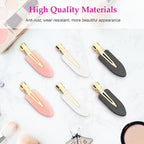 D 6 Pcs Creaseless Hair Clips No bend No Crease Hair Clip Makeup Clips for Women and Girls Flat Hair Clips for Hairstyling Salon Golden Handle