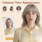 Rich Choices Human Hair Toppers for Women-100% Real Remy Hair Topper with 3D 360°Bang-Upgraded 150% Density 9 * 12CM Lace Base-Clip in Hairs topper for Thinning Hairs-14Inch #G3 Salt and Pepper Grey