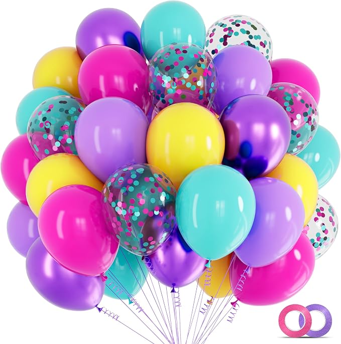 Pink Blue Purple Balloon by Kawkalsh