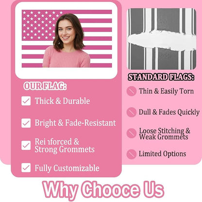 Nxwdwqa Custom Pink America Flag 3X5 Ft Personalized Flags Design Your Image - Image 4