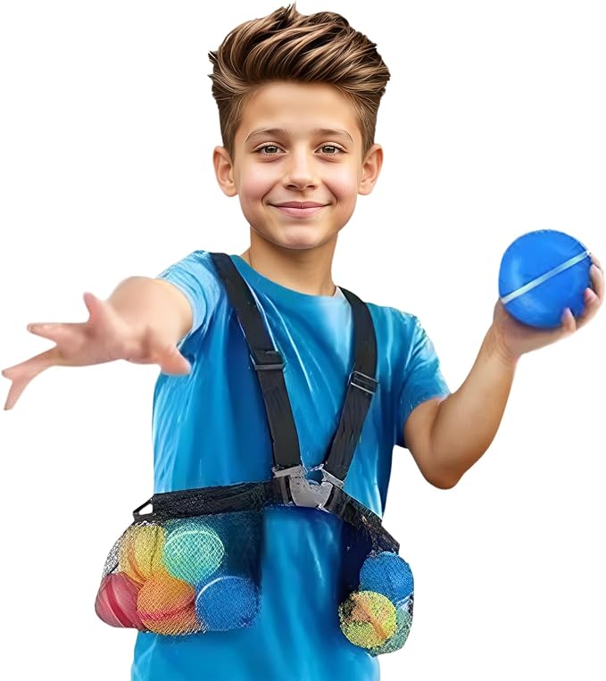 Adjustable Mesh Beach Bag with Shoulder Strap, Kids Outdoor Water Balloons - Image 5