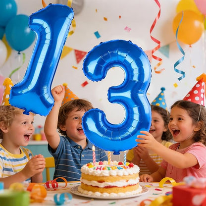 40 Inch Number 13 Balloons for 13th Birthday Party Decorations, 0-100 Dark Blue - Image 2