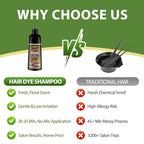 Light Brown Hair Dye Shampoo for 100% Gray Coverage - 3 IN 1 Hair Color Shampoo with Argan Oil & Ginseng, Ammonia & Paraben Free, Long Lasting Semi-Permanent Natural Color for Women & Men (500ml)