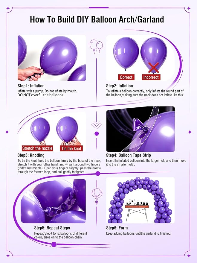Purple Balloons 12 Inch 60 Pcs Metallic Pearl Light Purple Latex Confetti - Image 4