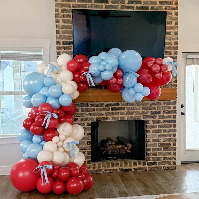 Red White Blue Balloon Arch Kit, Baby Shower Birthday Decorations | Double - Image 6