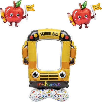 School bus decorations & Apple Foil Balloons Set | Features 1 interactive by Unknown