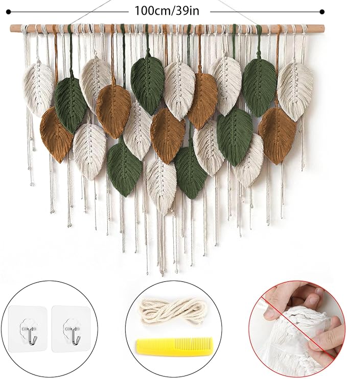 Large Macrame Wall Hanging Boho Woven Tapestry Chic Home Decor Wall Art | - Image 2