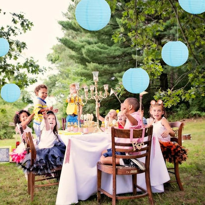 BEISHIDA 8 Inch Blue Paper Lanterns 6 Packs Hanging Round Chinese Lantern | - Image 6