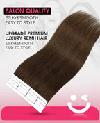 Youngsmile Insert Tape in Hair Extensions Injection Human Hair Extensions #4 Chocolate Brown Invisi Edge Tape ins Remy Human Hair 14 Inch Injected Hair Tape in Extensions 20pcs 30g Straight (#4,14'')