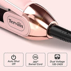 Terviiix Titanium Flat Iron Hair Straightener - ARC Non-Snagging for Smooth, One-Swipe Results, Salon-Grade Wide 1-3/4 Inch Straightening Iron Saves Time on Thick, Curly, Black & Natural Hair, Pink