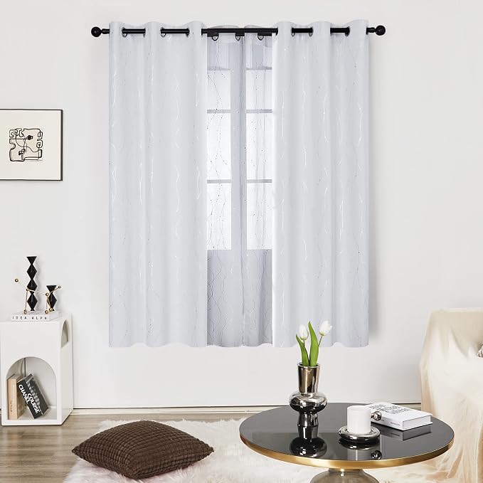 Deconovo Living Room Curtains 72 Inches Long, Thermal Insulated, Room Darkening - Image 2