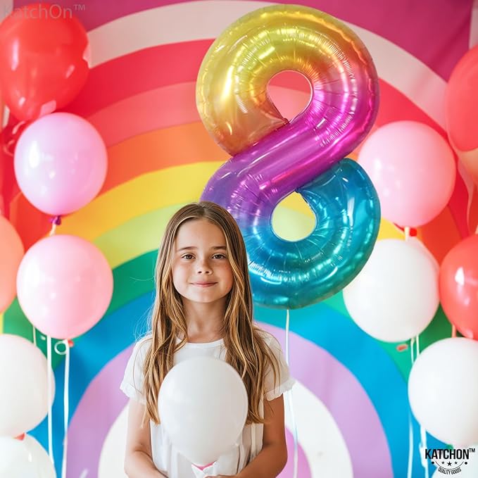 KatchOn Giant Rainbow Number 8 Balloon - Image 6