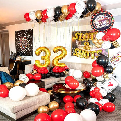 Red Black and Gold Party Balloons - Image 9