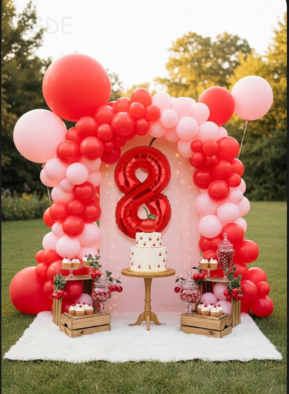 40 Inch 8 Red Number Balloons Mylar Foil Balloon 8th Birthday Party Decor | - Image 6