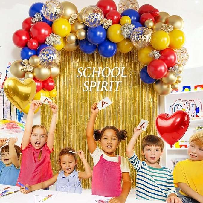 157Pcs Red Blue Yellow Gold Balloons Garland Arch Kit - Image 4