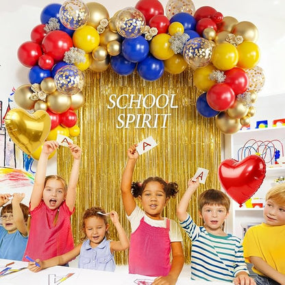 157Pcs Red Blue Yellow Gold Balloons Garland Arch Kit - Image 4