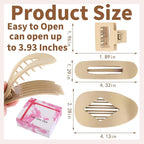 12 Pack Flat Hair Clips for Women-3 Styles Matte Neutral Flat Claw Clips, Black, Blonde,Light Brown & Dark Brown, French Duckbill Styling Accessories (Matte Neutral-2)