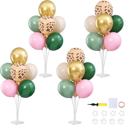 Pink Green and Gold Balloons Table Centerpieces Stand Kit by ZyloonDecoration