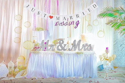 VIOPVERY Wooden Mr & Mrs Wedding Sign - Image 5
