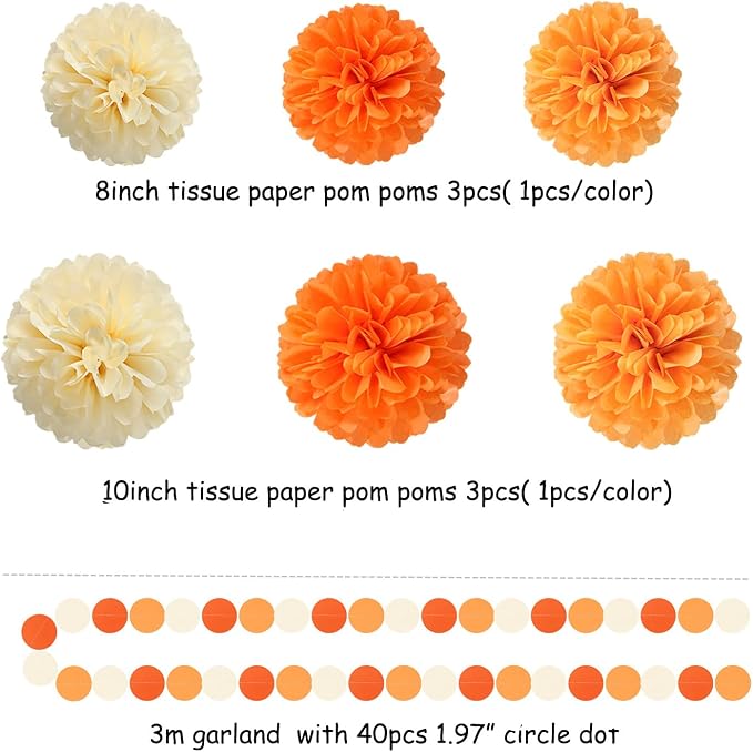 Orange Beige Fall Baby-Shower Party-Decorations - Image 3