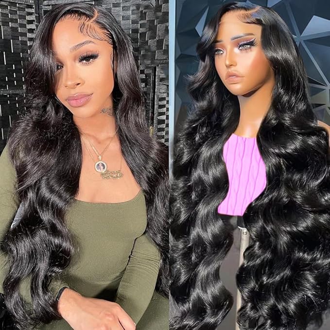 32 Inch Lace Front Wig Human Hair Body Wave Wig 13x6 Lace Frontal Human Hair Wigs for Women 200% Density HD Lace Glueless Wigs Pre Plucked Wigs for Women