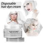 Hair Wax Color White, Temporary Hair Color Dye Washable Hair Styling Mud, Style Clay for Girls Boys Teens Women, Instant Hair Coloring Gel Cream for DIY Cosplay Halloween Children's Day (1, White)