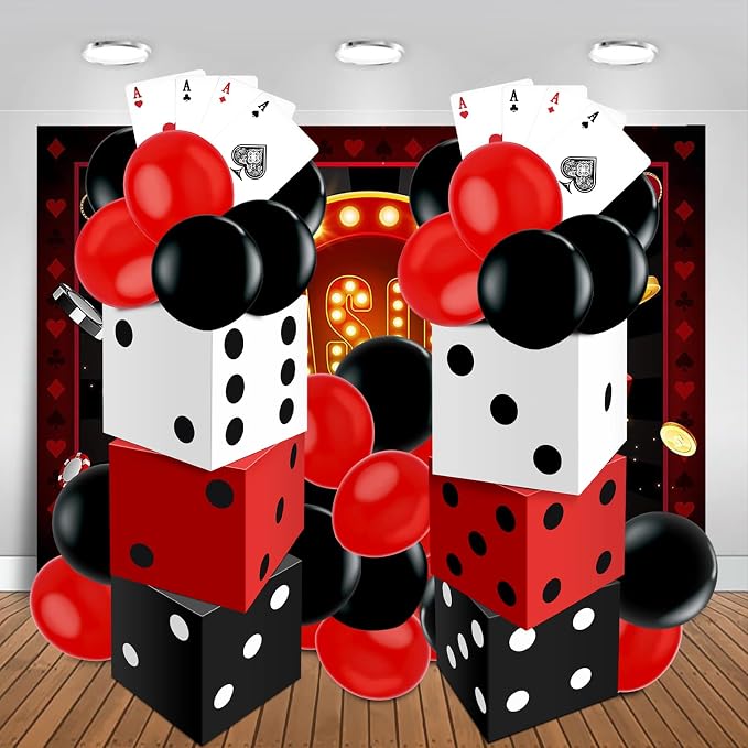 Casino Theme Party Decorations, HYMENEX Game Night Decorations Include 6pcs - Image 7