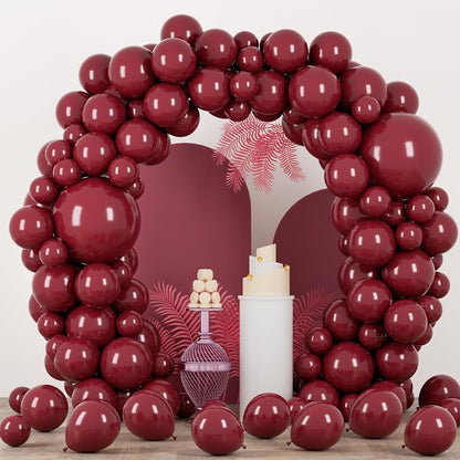 Voircoloria 90pcs Burgundy Balloons Garland Arch Kit, 18 12 10 5 Inch | by Voircoloria