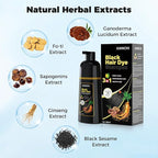 JUANCHI Black Hair Dye Shampoo 3 in1, Black Shampoo Hair Dye for Gray Coverage, Natural Hair Color for Women Men, Herbal Formula, Ammonia-free, Lasts 30 Days, 500ml (16.90 oz)