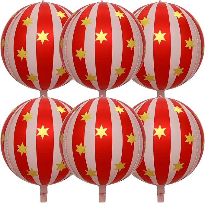 Carnival Red & Pink Foil Balloons 22in 6ct – Circus Party Decorations | Vibrant by Unknown