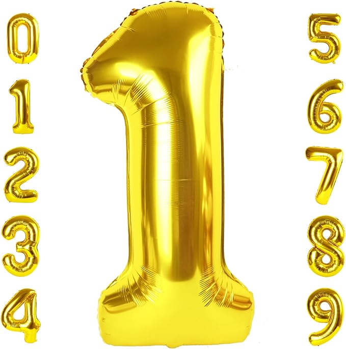 Number Balloon Gold Number 1 for 1st 11 Birthday Party Decorations, 40 Inch | by Mluchee