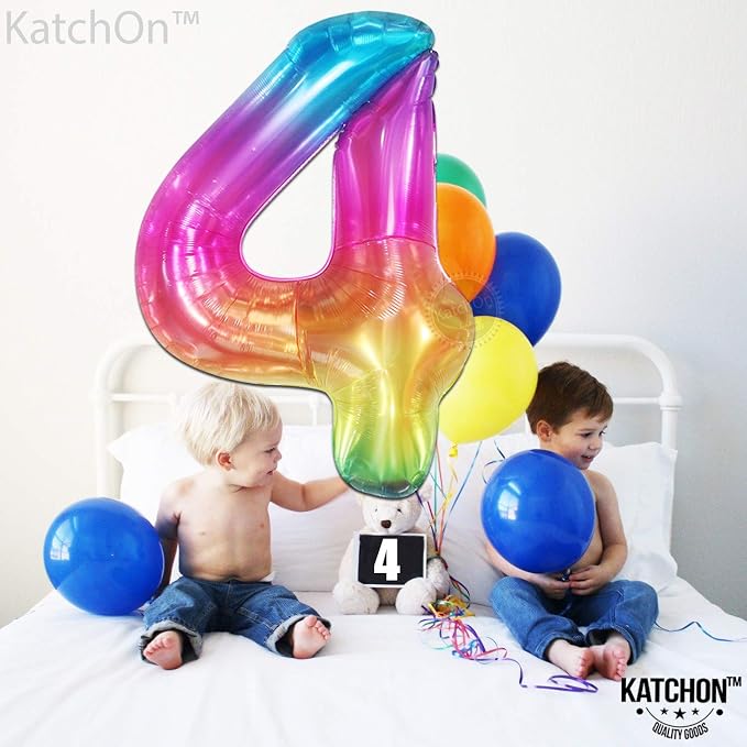 KatchOn Giant Rainbow 4 Balloon Number - Image 3
