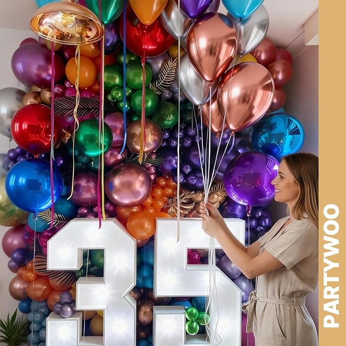 PartyWoo Metallic Balloons 20pcs 18 Inch Metallic Blue Silver Gold Purple Pink - Image 5