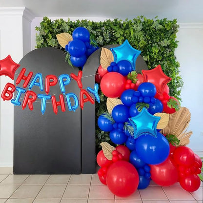 29PC Blue and Red Happy Birthday Balloon Banner, 16Inch 3D Aluminum Letter - Image 4