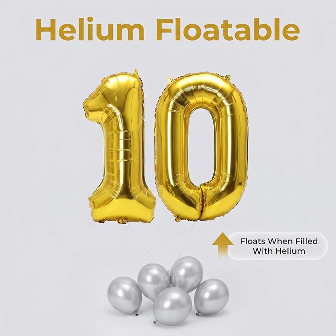 YPSelected 32 Inch Large Foil Helium Number Balloon Birthday Wedding Party 0-9 - Image 7