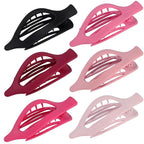 Flat Hair Clips for Women - 6 PCS French Flat Claw Clips Medium Hair Clips for Girls Large Hair Claw Clips for Thick or Thin Hair Strong Hold No Slip Hair Accessories for women (Pink)