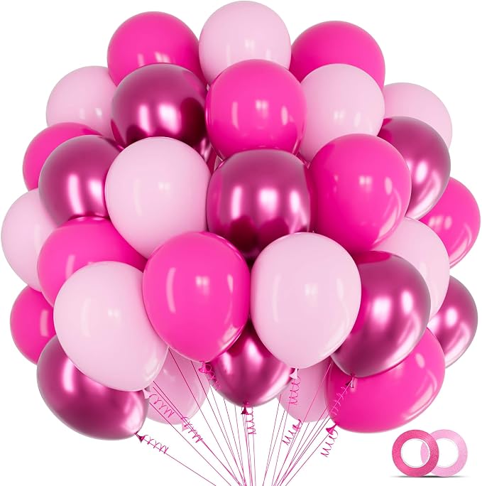 Pink Balloons Metallic by Kawkalsh