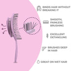 Ninabella Detangle Hair Brush for Women & Men - Does not Pull - Straightening Brushes for Straight & Curly Hair - Unique Spiral Detangling Hairbrush - Pink
