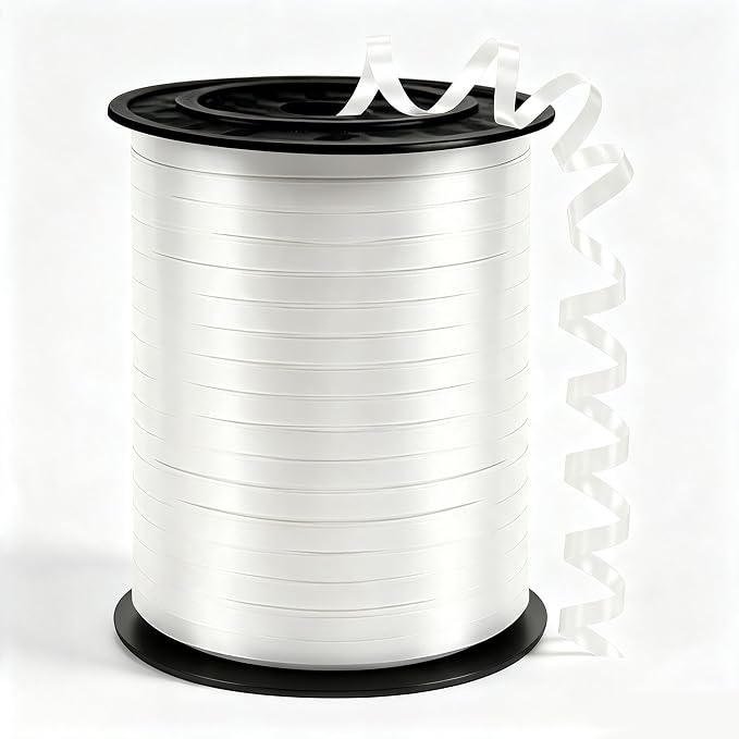White Curling Ribbon, 500 Yards Ribbons by YCDMLJC