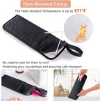 Hair Tools Travel Bag, Heat Resistant Curling Iron Holder & Flat Iron Case, Hot Tools Organizer Pouch for Hair Straightener, Hair Dryer, Crimper & Styling Accessories, Travel Makeup Bag