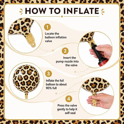 10pcs Red and Black Cheetah Print Balloons Set, Leopard Balloons - Image 3