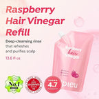 A’PIEU Raspberry Hair Vinegar [Refill] - Deep Scalp Clean & Detox for Oily Scalp, Buildup & Dandruff Scalp Treatment, pH-Balancing Rinse for Fresh, Shiny Hair, Korean Hair Care, 6.76 fl oz