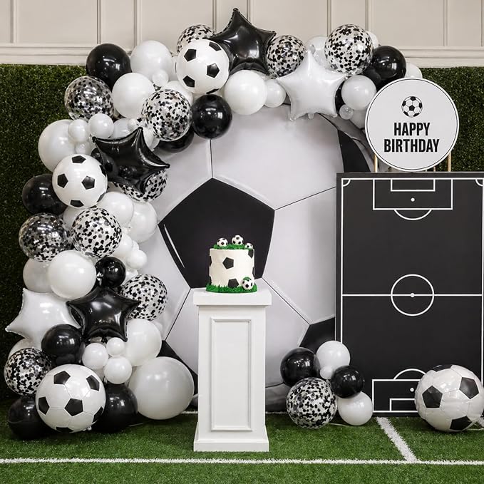 Soccer Balloons, 12Inch Black White Soccer Printed Latex Balloons, 18 Inch - Image 4
