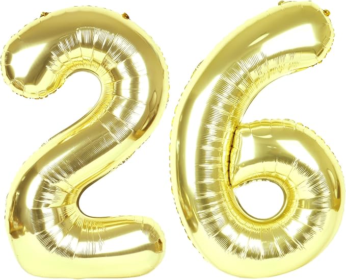 26 Balloon - Champagne Gold Birthday Number Balloons, 40 Inch Decorations | by ALPHADELTAPI