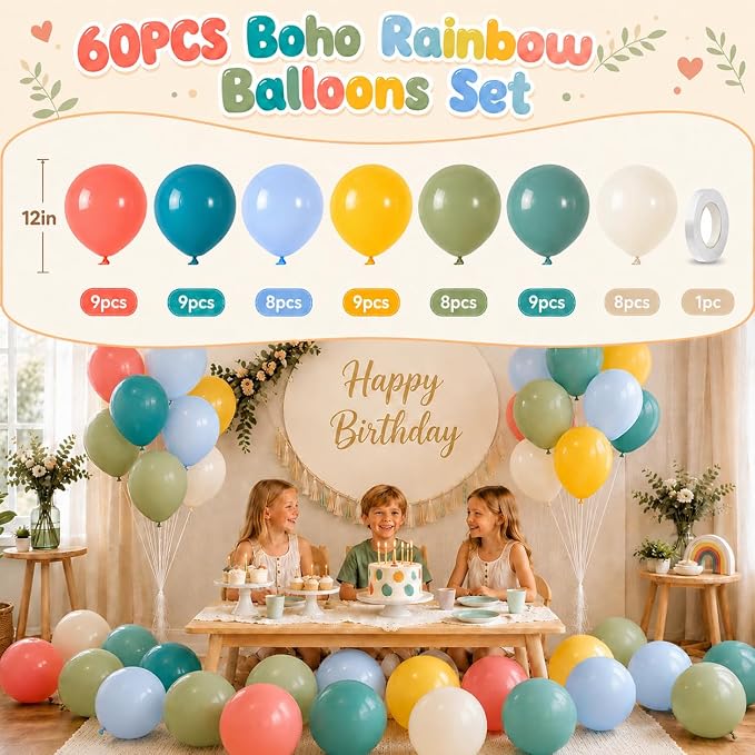 Boho Rainbow Balloons - Image 2