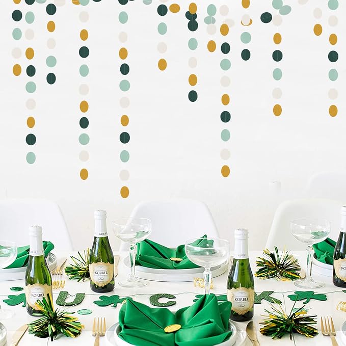 Sage-Green Ivory-Gold Bridal-Shower Decorations Streamers - 52FT Rustic Wedding - Image 4
