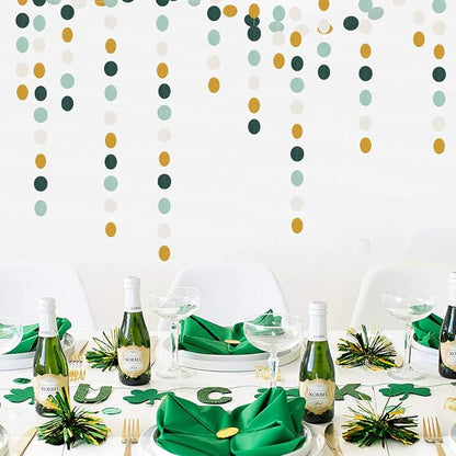 Sage-Green Ivory-Gold Bridal-Shower Decorations Streamers - 52FT Rustic Wedding - Image 4