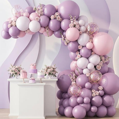 RUBFAC Dusty Purple Balloons 129pcs Different Sizes Pack of 18 12 10 5 Inch | - Image 6