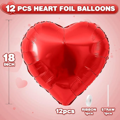 Red Heart Balloons, 18Inch Red Love Helium Polyester Film Balloon - Image 2